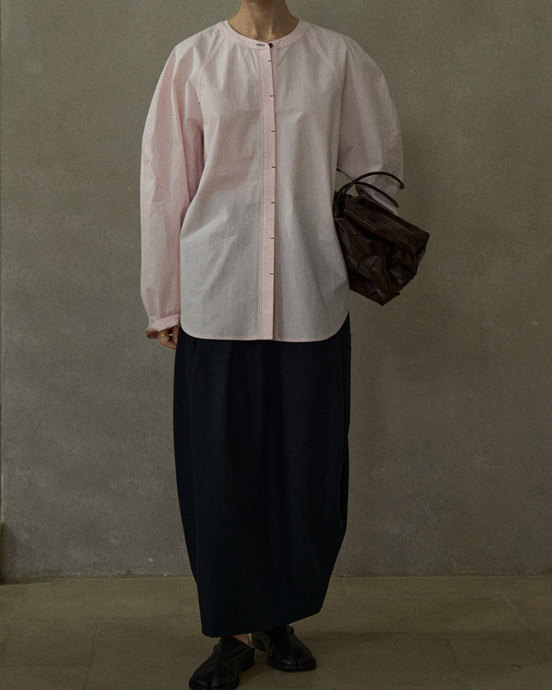 ノーカラーオーバーシャツ 10208