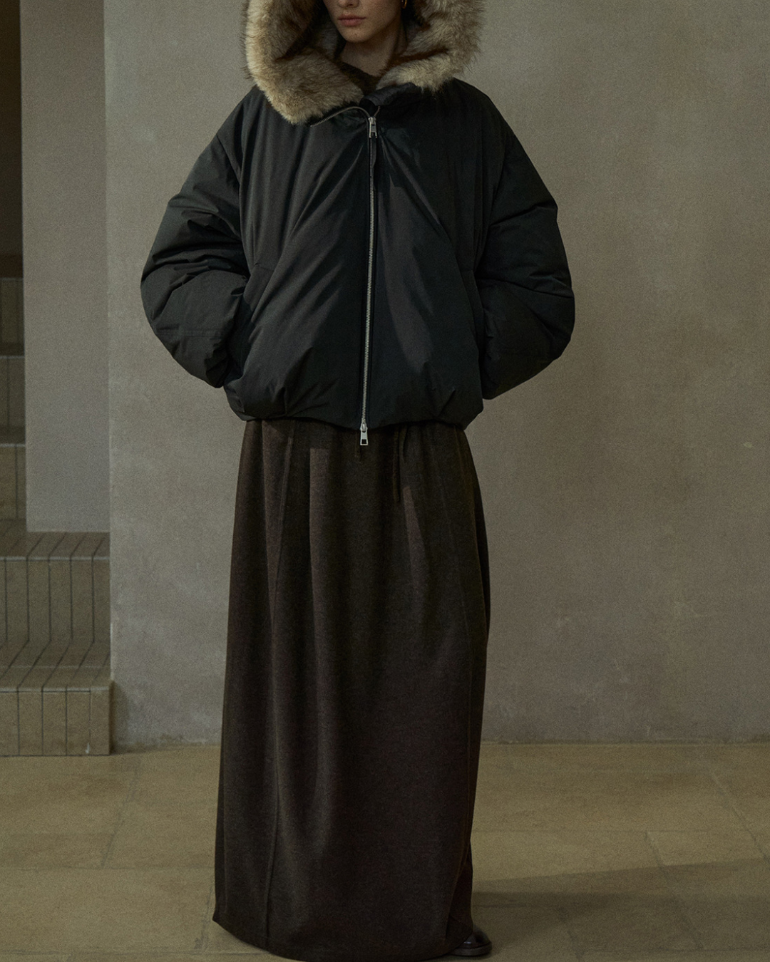 フェイクファーショートコート 10256