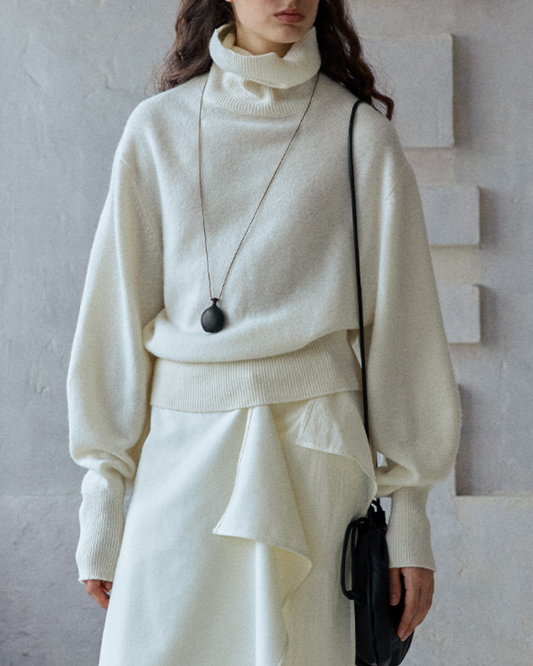 ハイカラーニットプルオーバー 10195