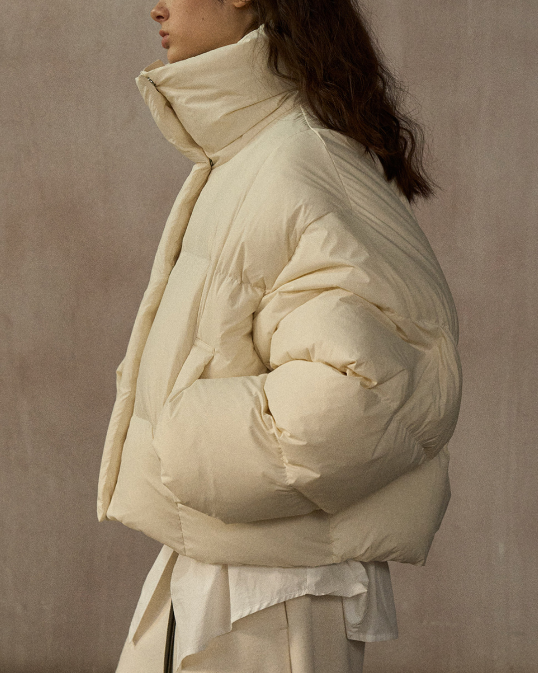 スタンドカラーショートダウンコート 10273