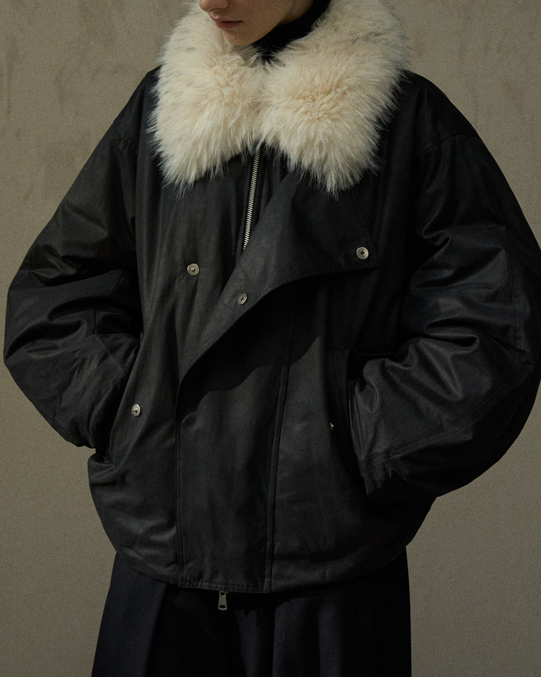 ファーカラージッパーオーバージャケット 10290