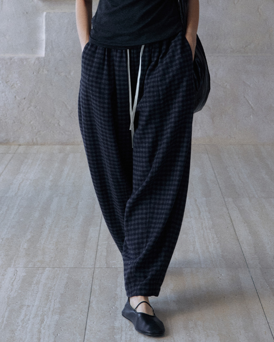 ウエストシャーリングチェック柄パンツ 10180