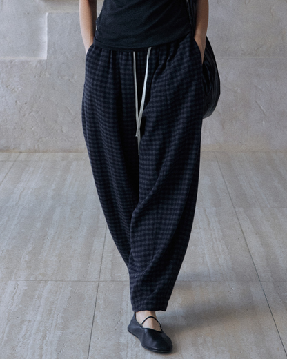 ウエストシャーリングチェック柄パンツ 10180