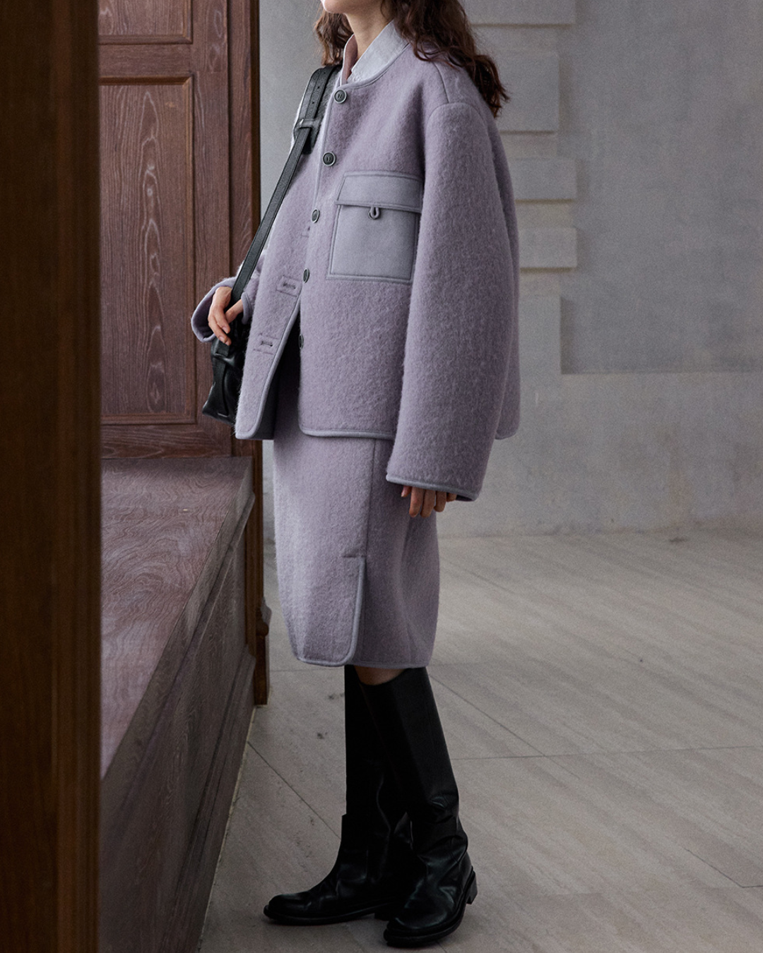 ハイウエストサイドスリットストレートスカート 10232