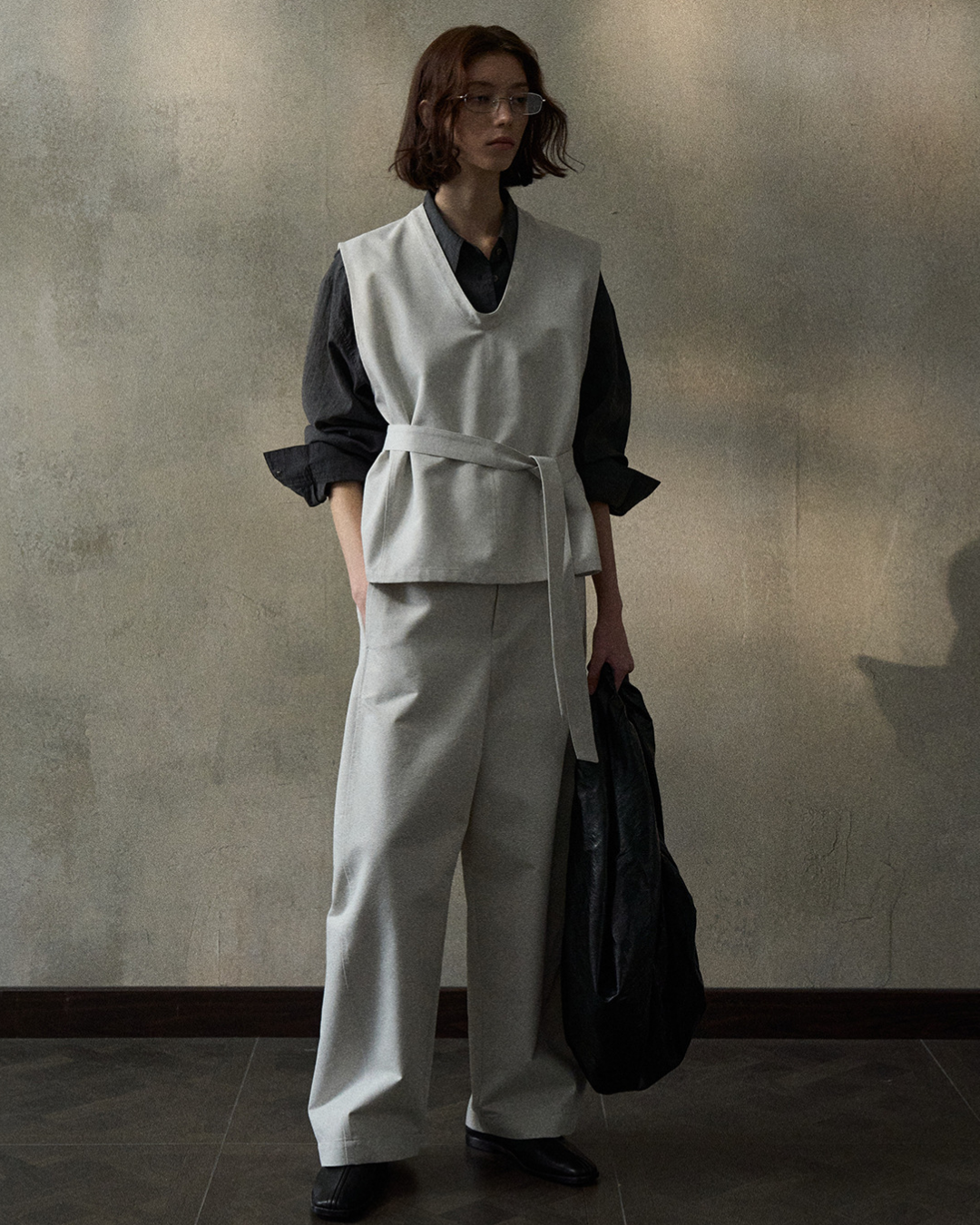 デニムライクストラップVネックベスト 10347