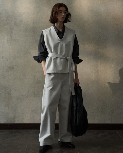 デニムライクストラップVネックベスト 10347