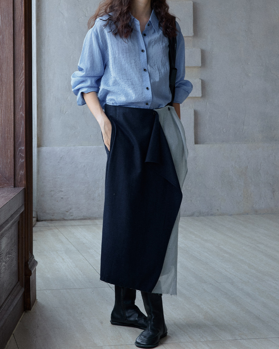 イレギュラーラップロングスカート 10185