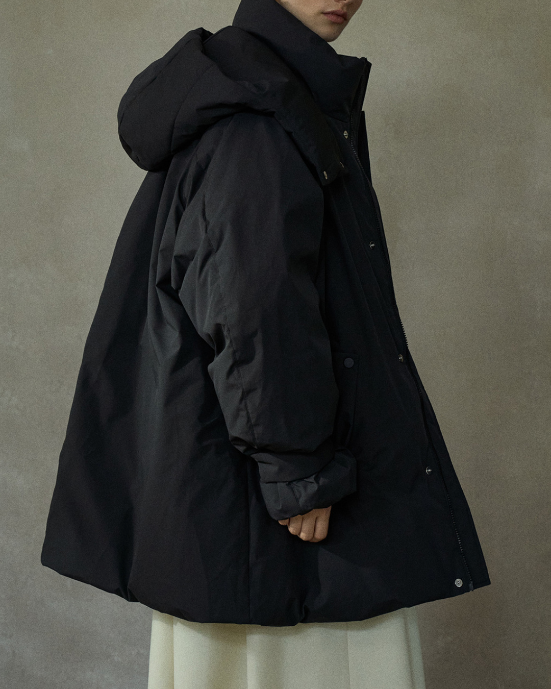 スタンドカラーミディダウンコート 10284
