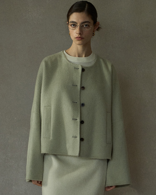 シェルネックマットショートコート 10428