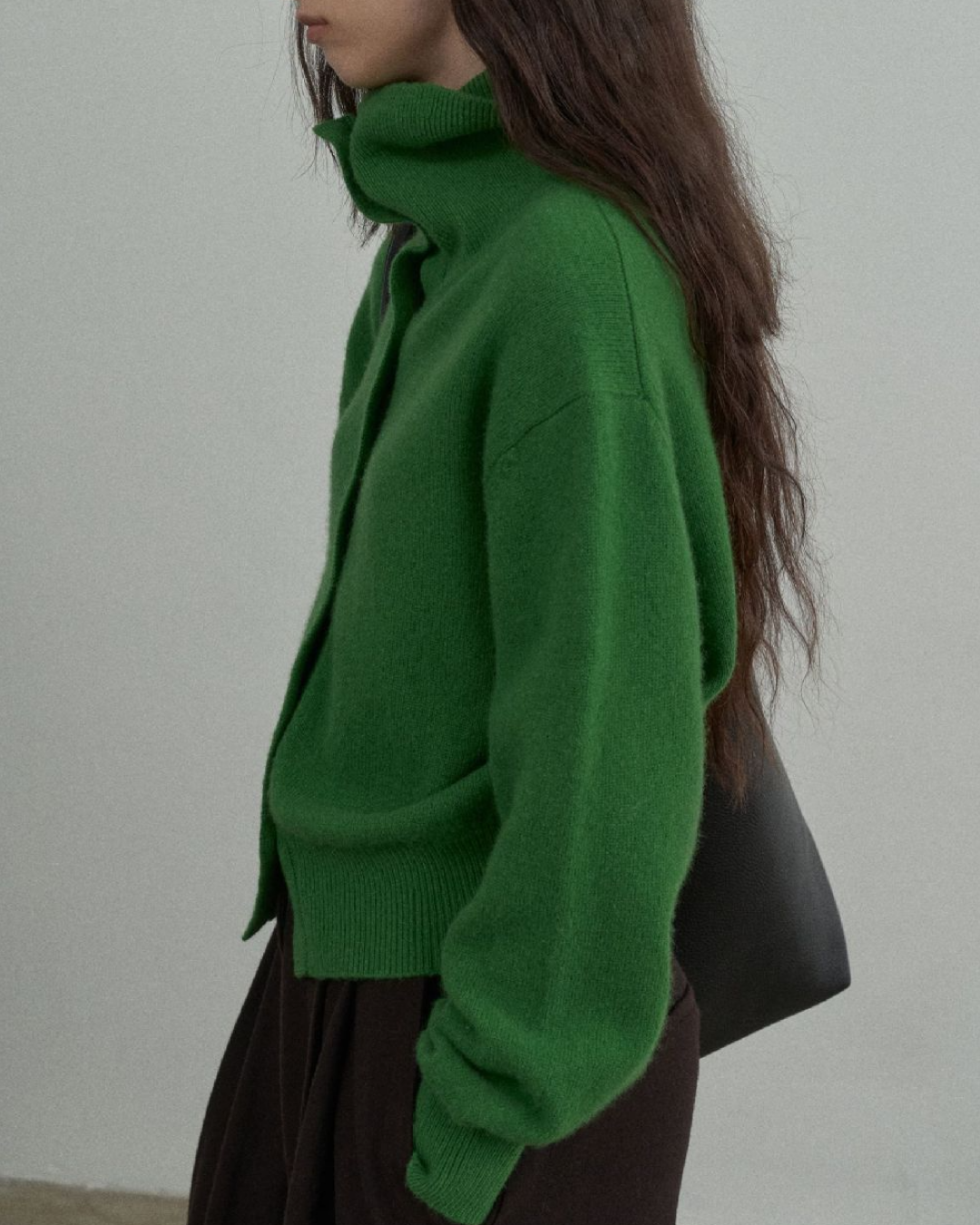 ツーウェイハイネックウォームニットカーディガン 10341