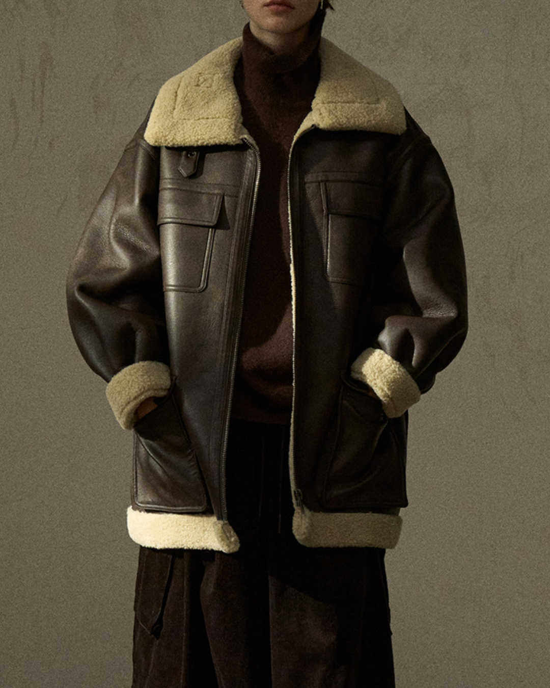 スタンドカラーストラップミディジャケット 10288