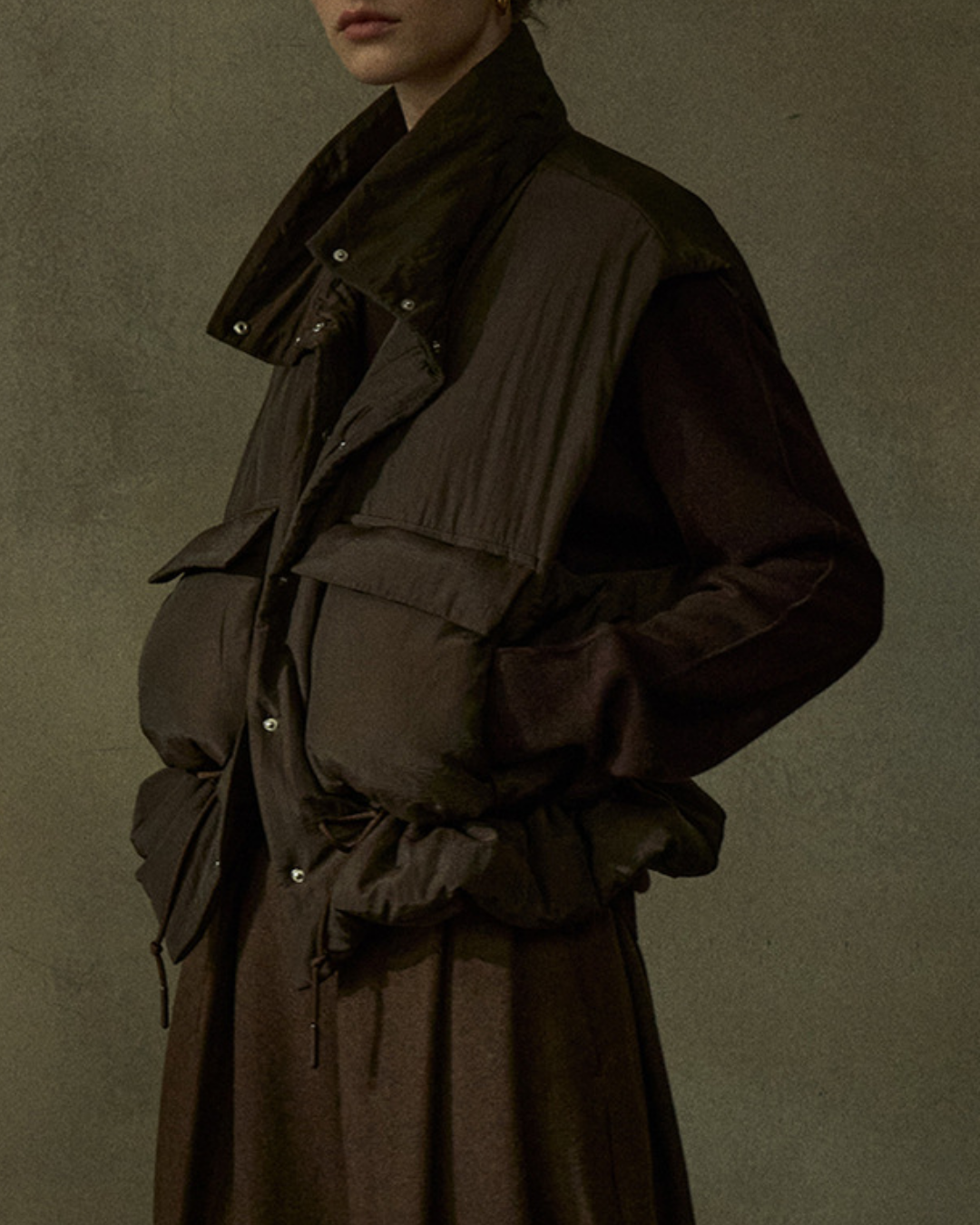 スタンドカラーキルティングベスト 10201