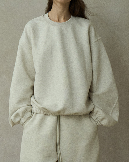 ラウンドネックドロップショルダースウェットプルオーバー 10223