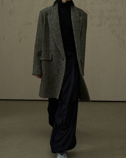 ヘリンボーンミディコート 10259