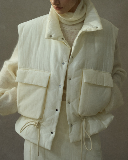 スタンドカラーキルティングベスト 10201