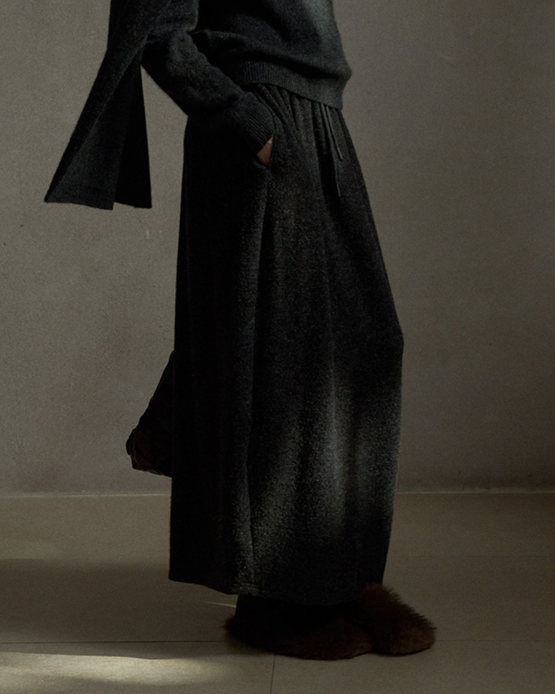 スリットロングニットスカート 10487