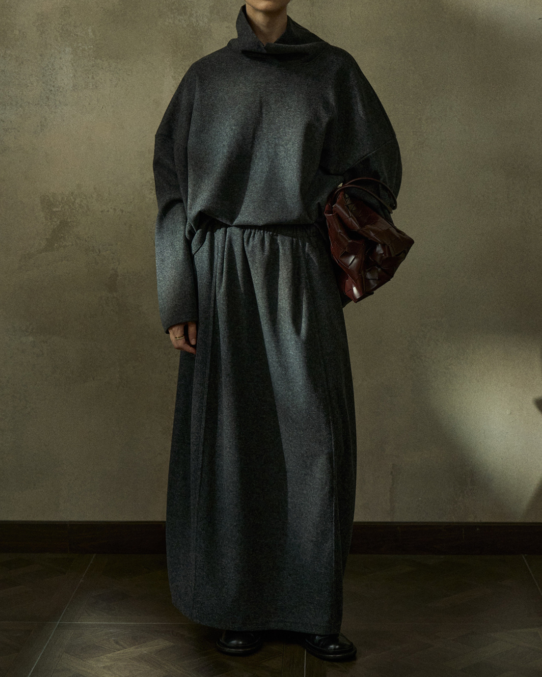 ウエストゴムロングルーズスカート 10215