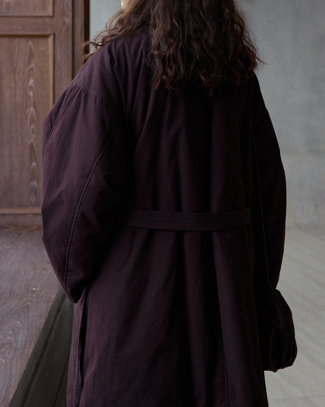 スタンドカラーロングストラップコート 10236