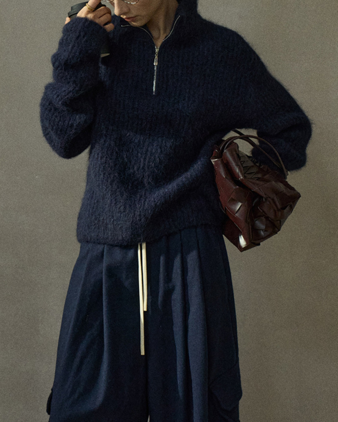 ハイカラーハーフジッププルオーバー 10266