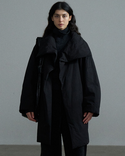 スタンドネックミディボリュームコート 10380