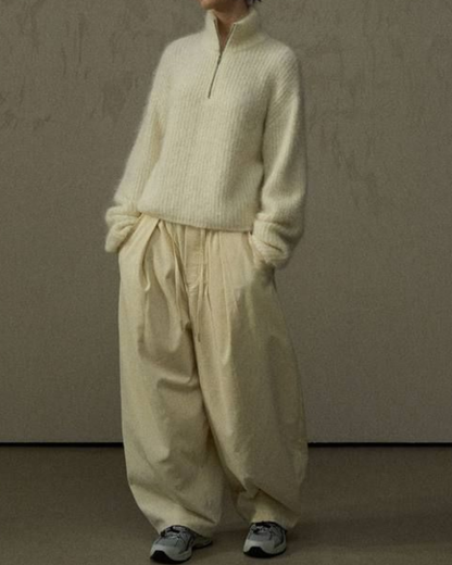 ハーフジッパーニットプルオーバー 10225