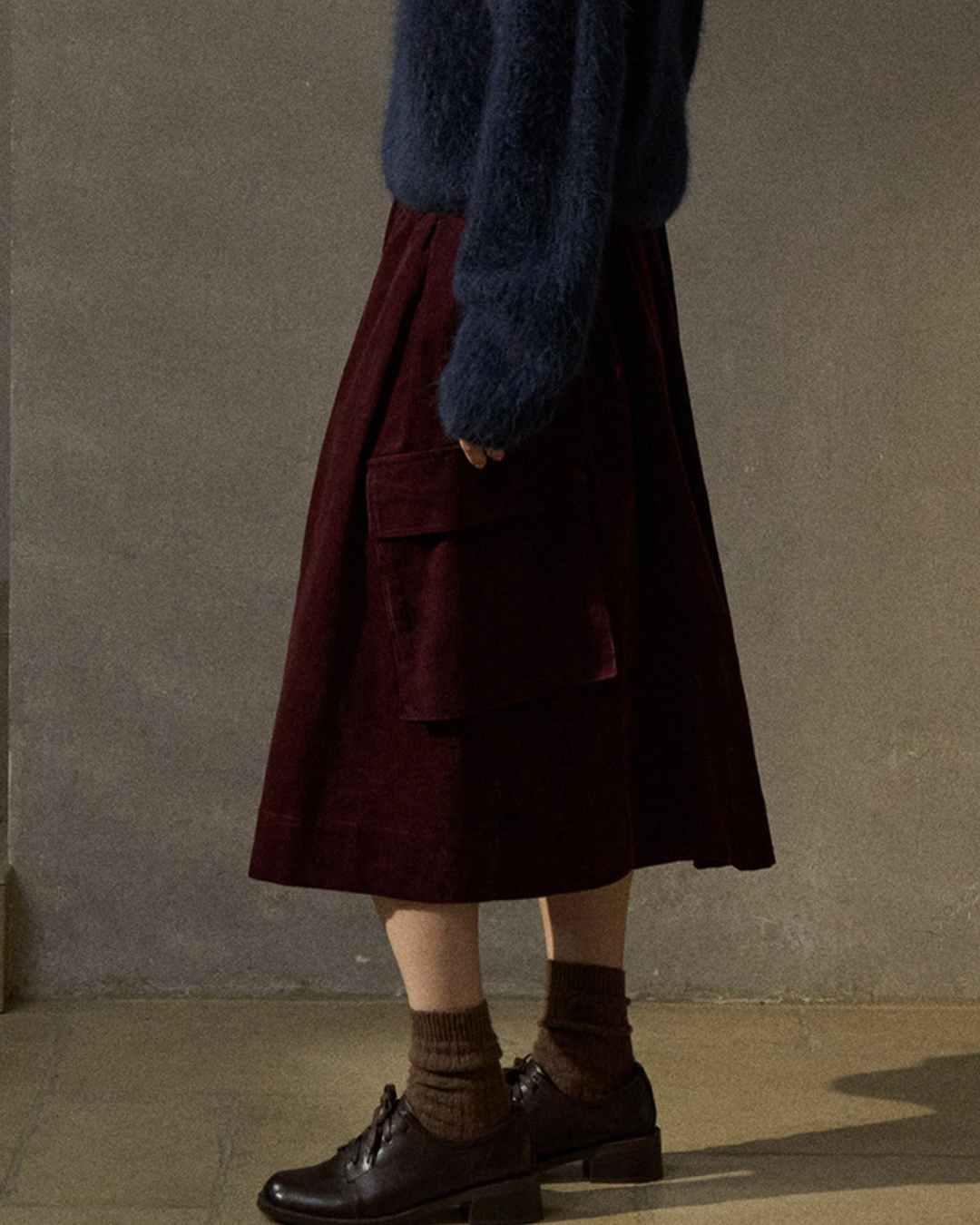 コーデュロイフレアカーゴスカート 10295