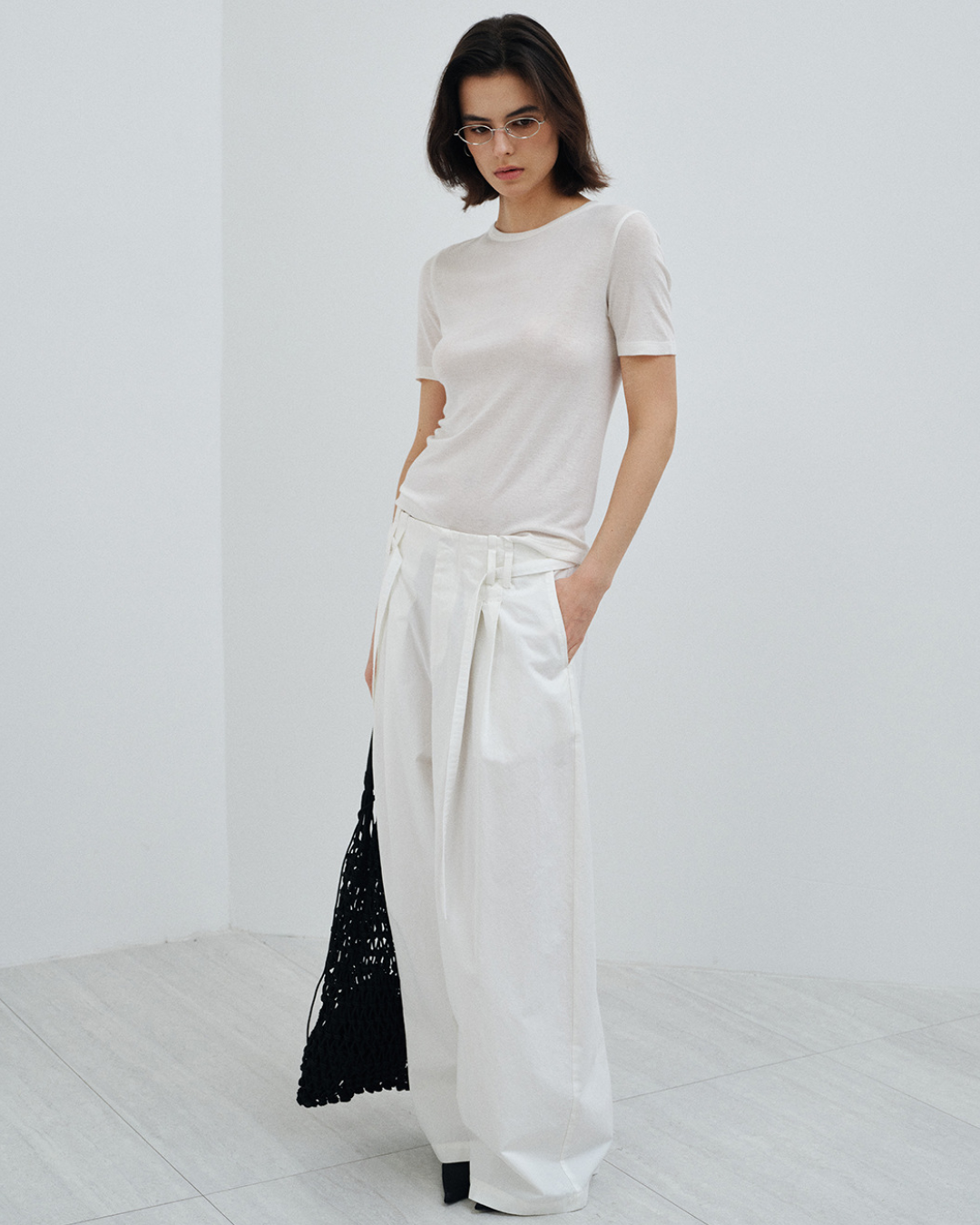 フィックスポイントタイウエストワイドパンツ 10583