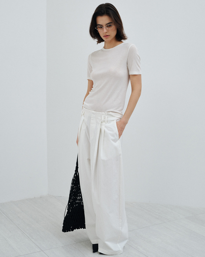 フィックスポイントタイウエストワイドパンツ 10583