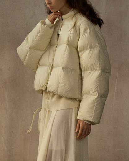 クルーネックドローコードショートコート 10268