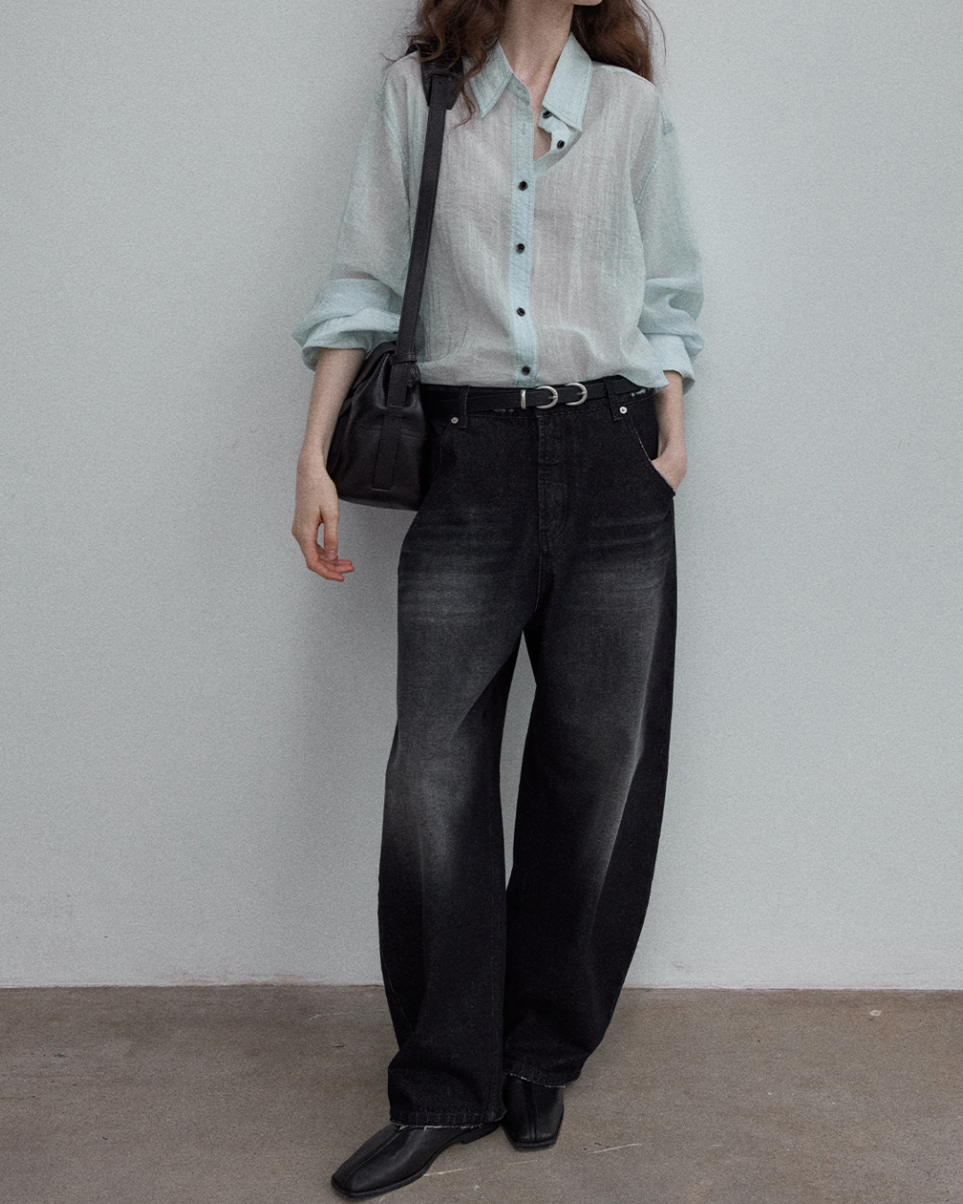 ワッシャーラインノワールシャツ 10343