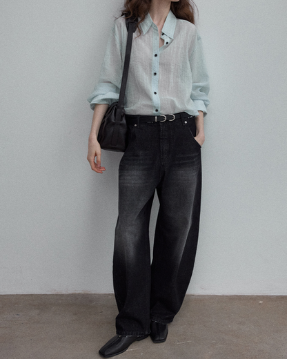 ワッシャーラインノワールシャツ 10343