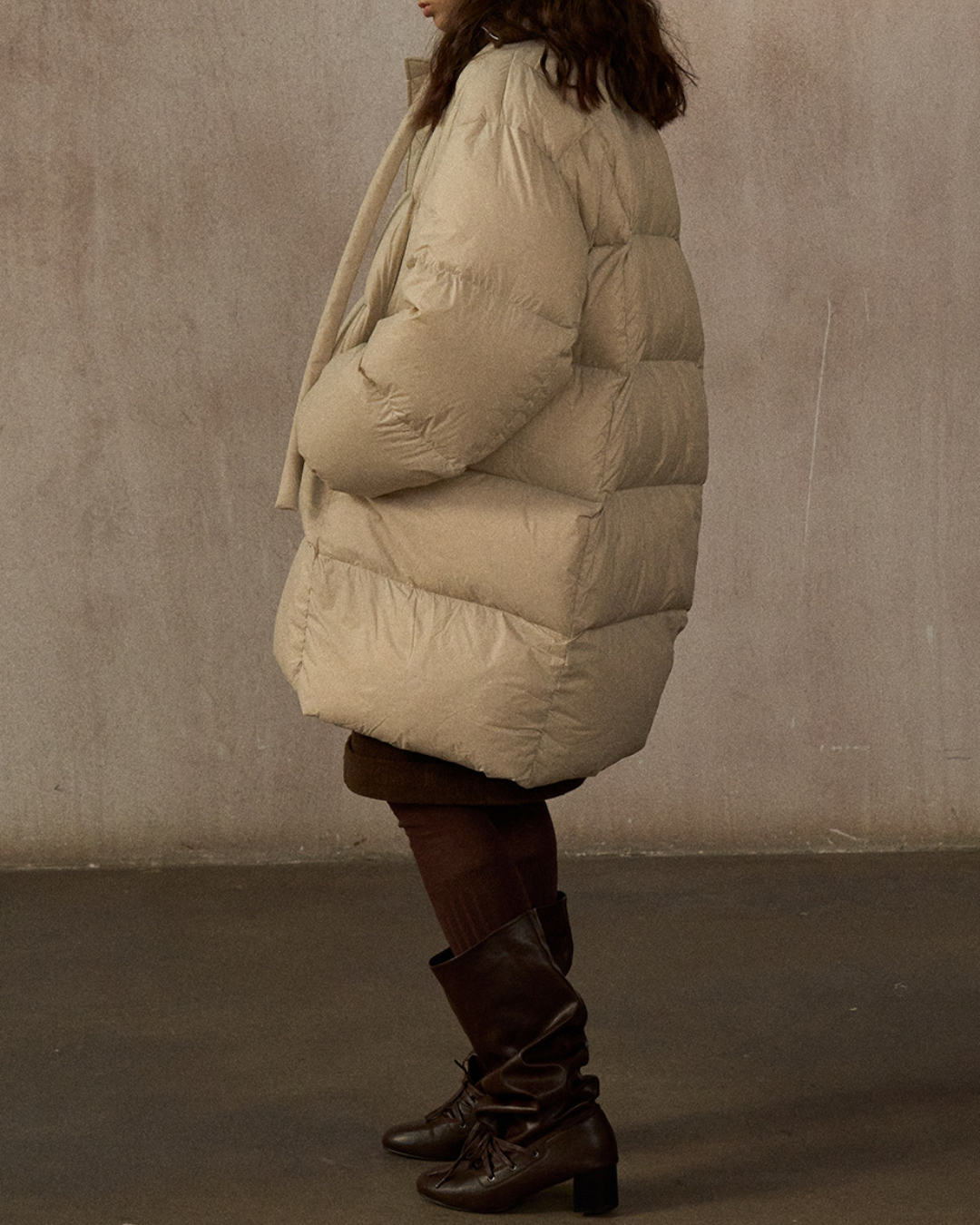 クルーネックミディストラップコート 10272