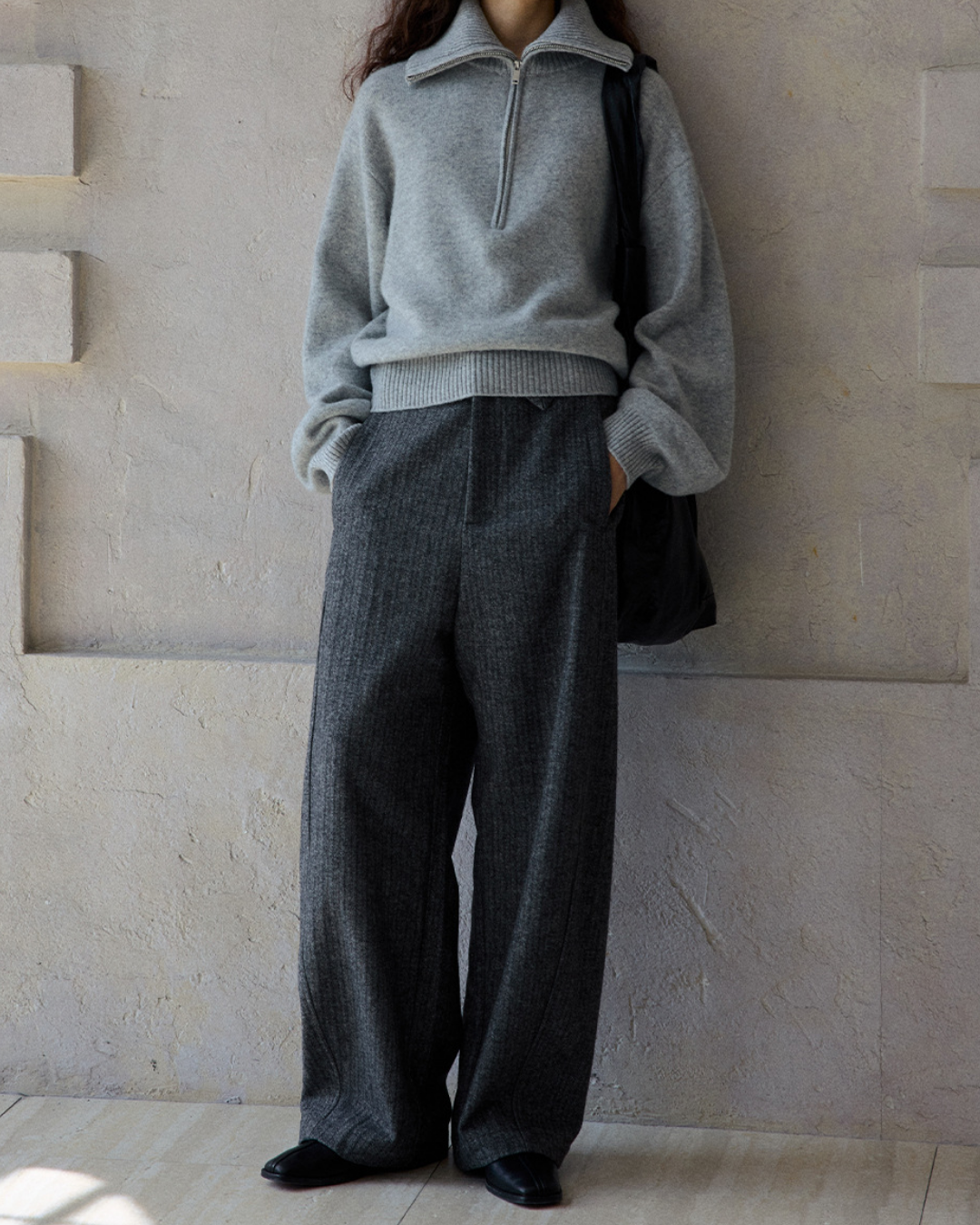ヘリンボーンストレートカジュアルパンツ 10187
