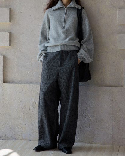 ヘリンボーンストレートカジュアルパンツ 10187