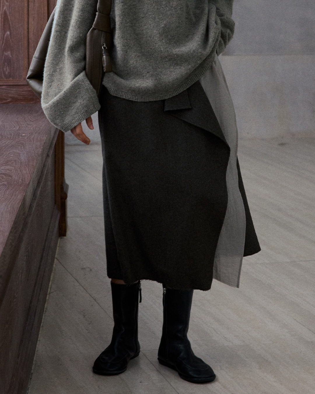 イレギュラーラップロングスカート 10185