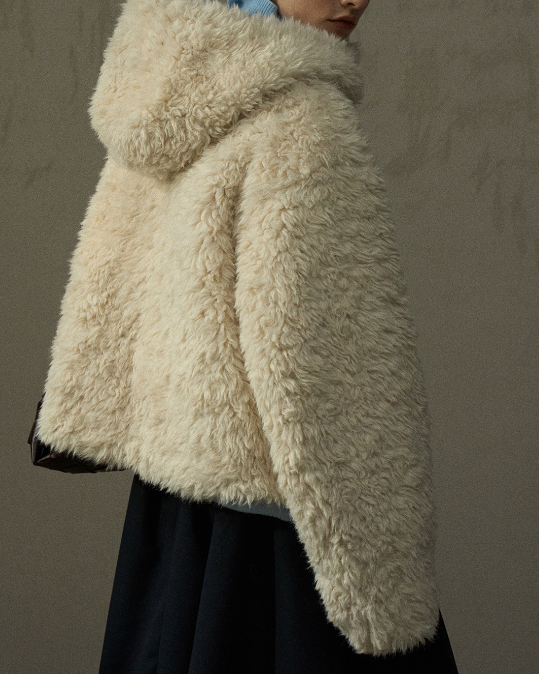 フーディージッパーボアショートコート 10293