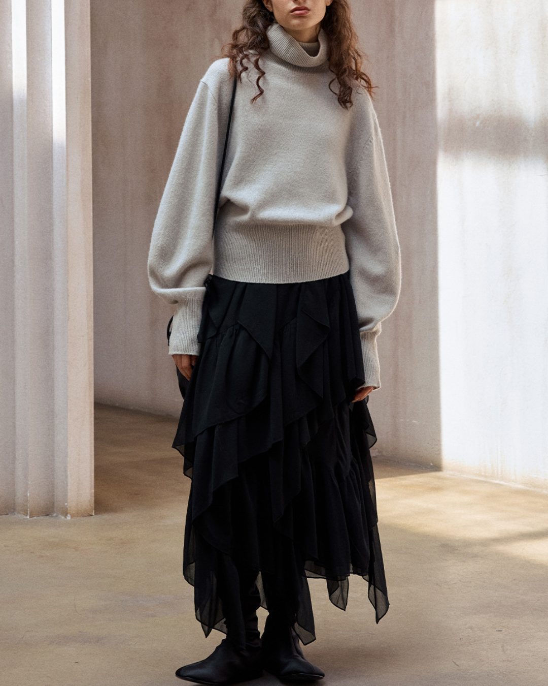 ハイカラーニットプルオーバー 10195