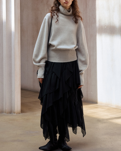 ハイカラーニットプルオーバー 10195