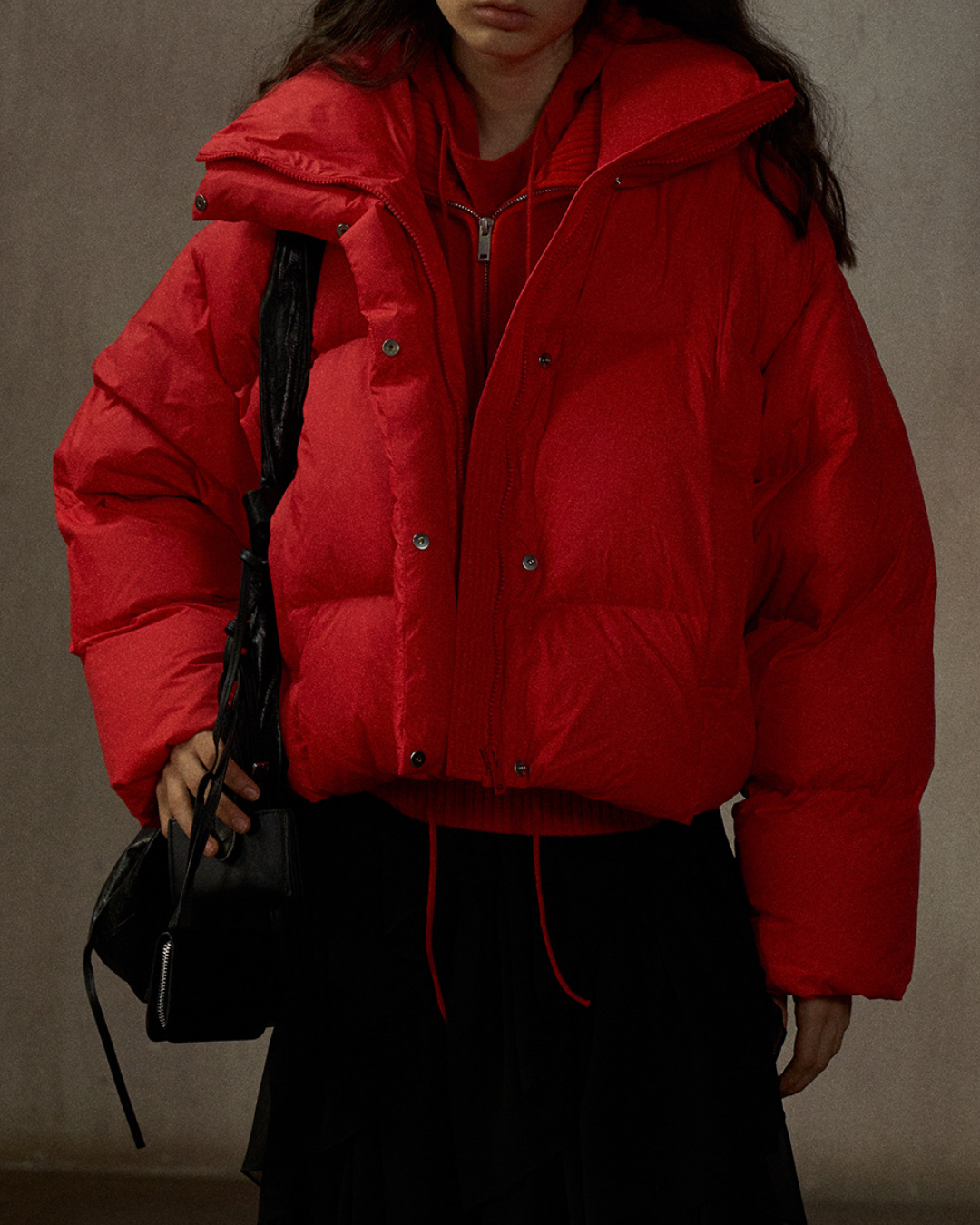 スタンドカラーショートダウンコート 10273