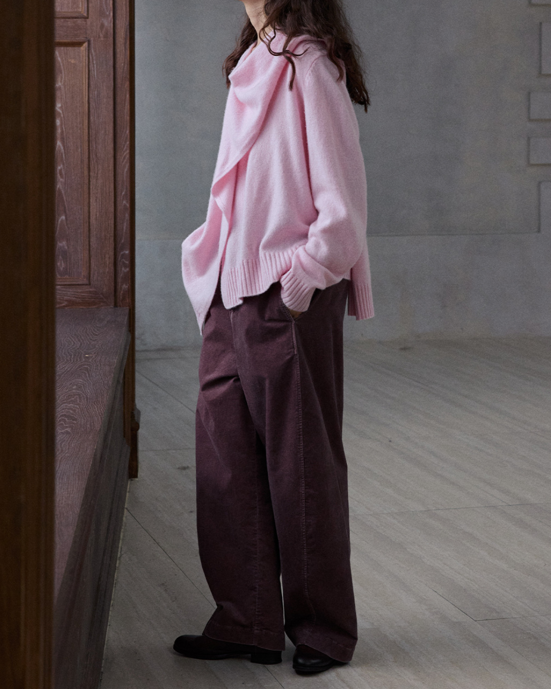 マフラーカラーニットプルオーバー 10190