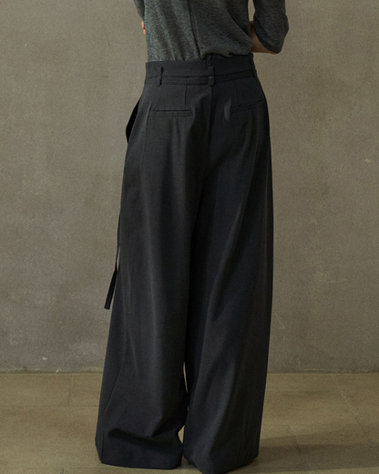 ハイウエストラップカジュアルパンツ 10209
