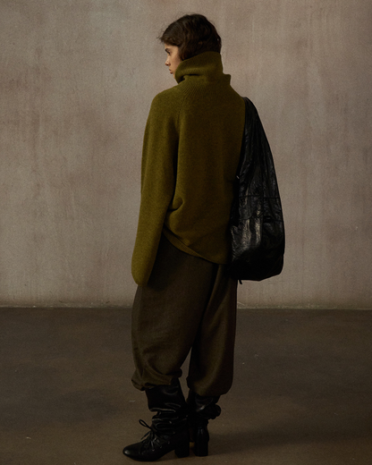 ハイカラーロングスリーブニットプルオーバー 10247