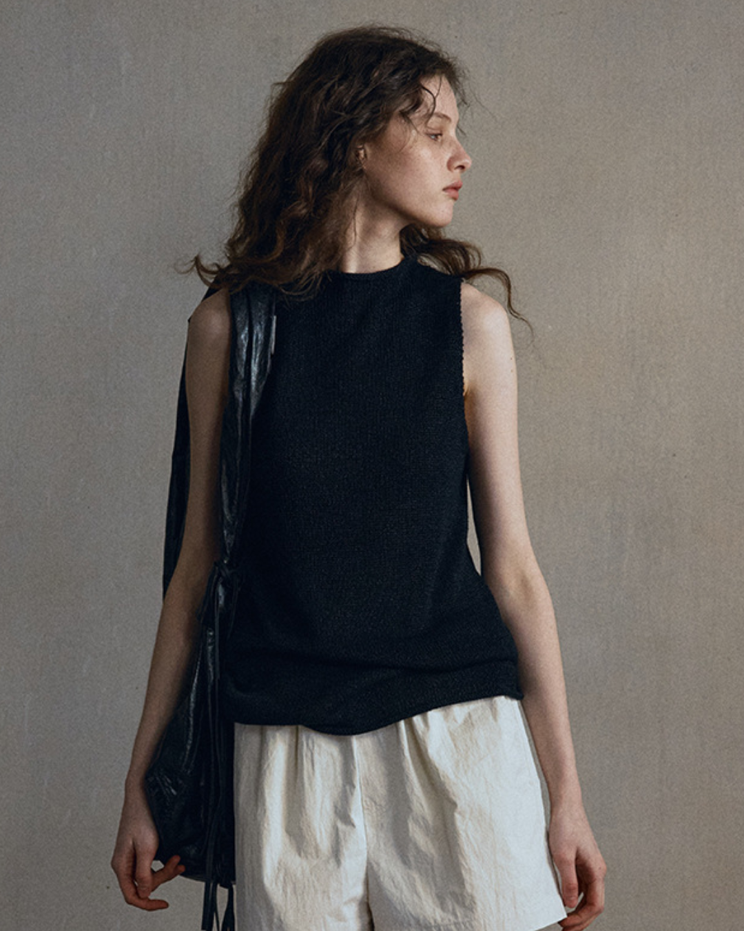 シリンダーハイネックノースリーブニット 10558