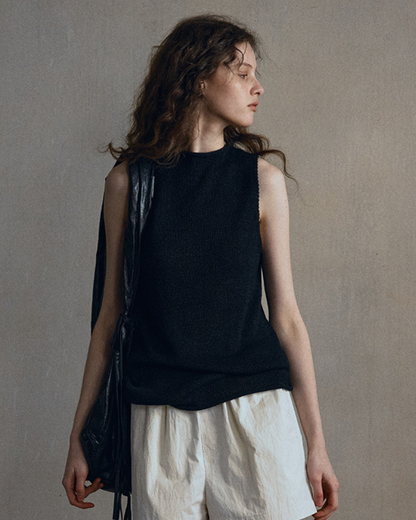 シリンダーハイネックノースリーブニット 10558