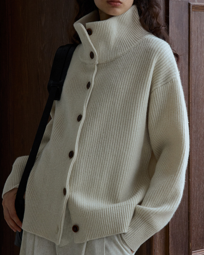 スタンドカラーニットカーディガン 10192