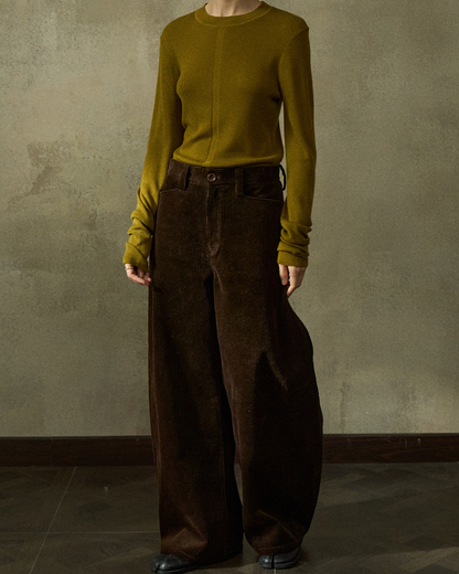 ハイウエストコーデュロイカーブパンツ 10205