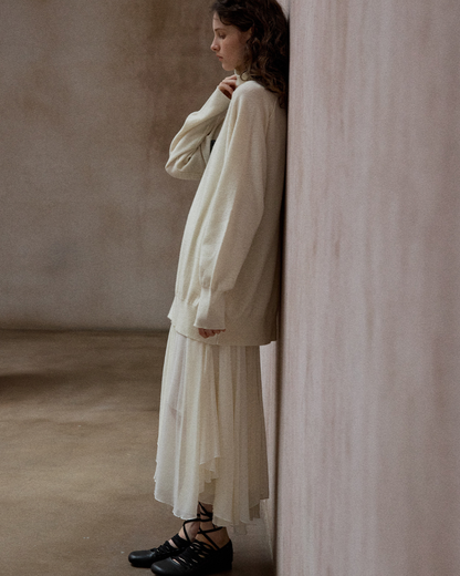 タートルネックアシンメトリーニットプルオーバー 10136