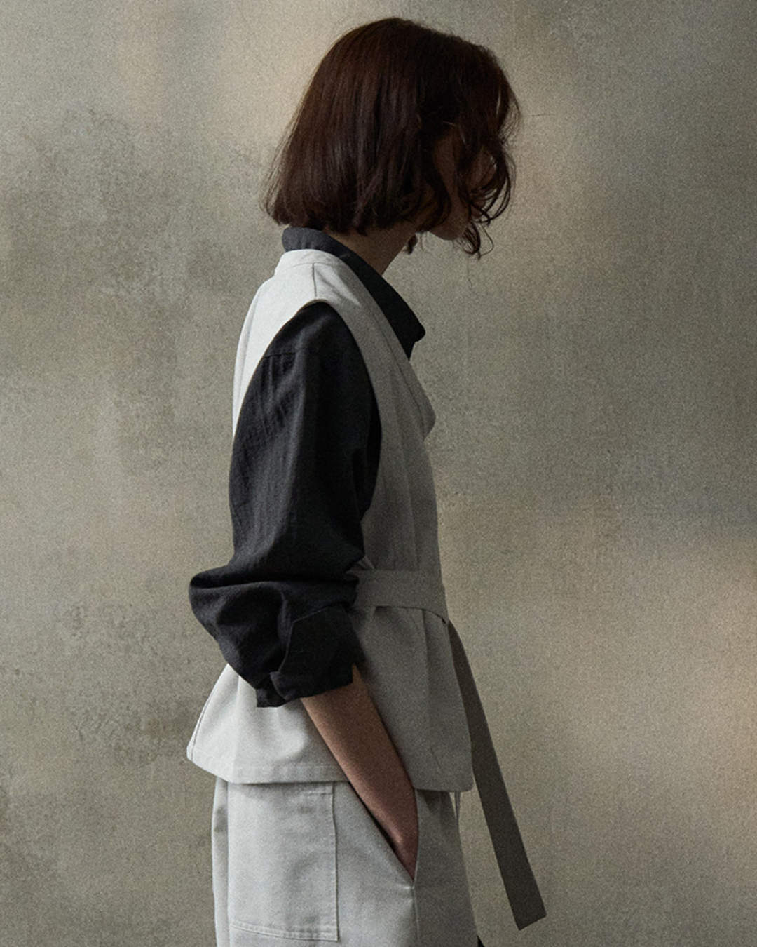 デニムライクストラップVネックベスト 10347