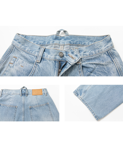 ウオッシュシミターデニムパンツ 10230