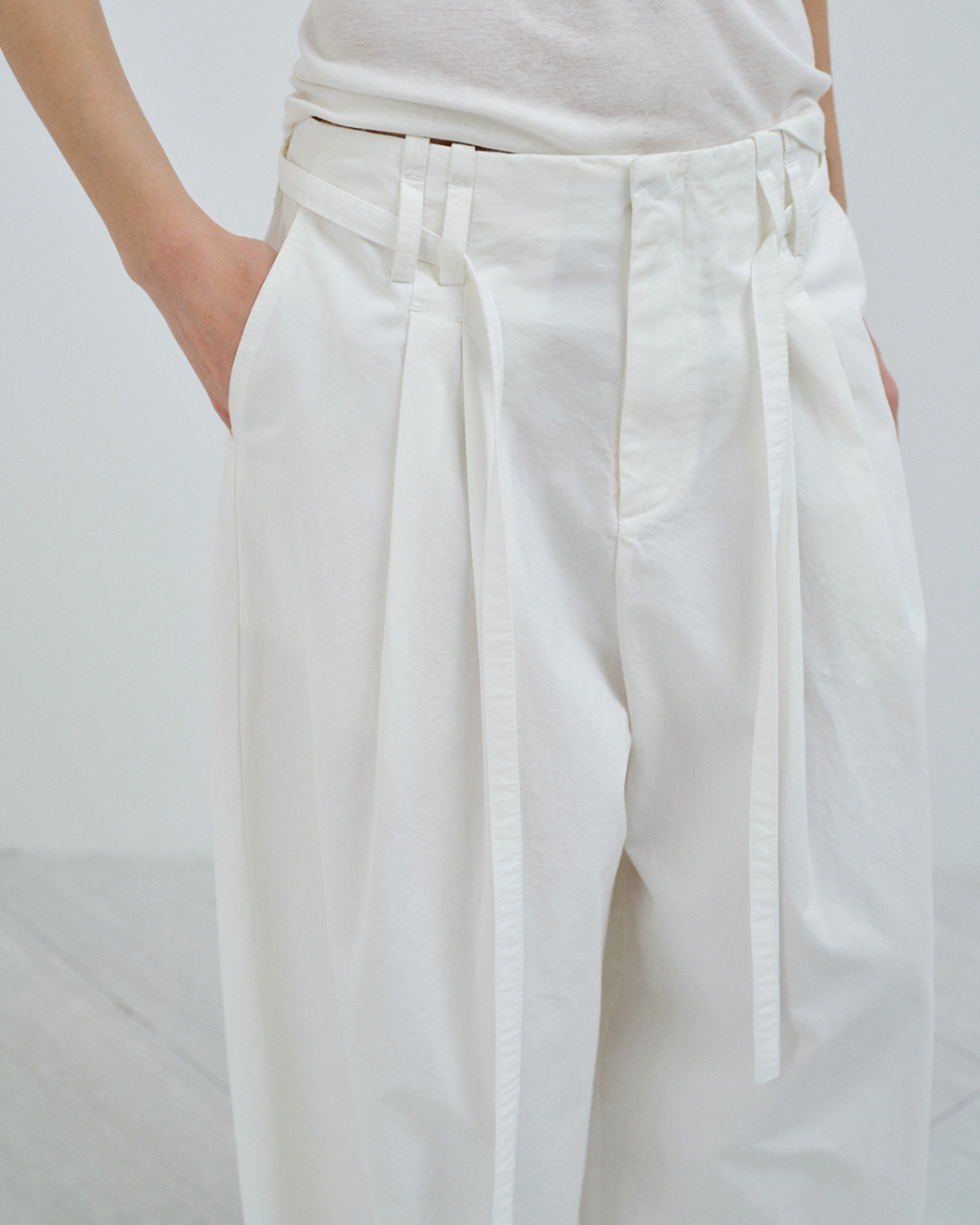 フィックスポイントタイウエストワイドパンツ 10583